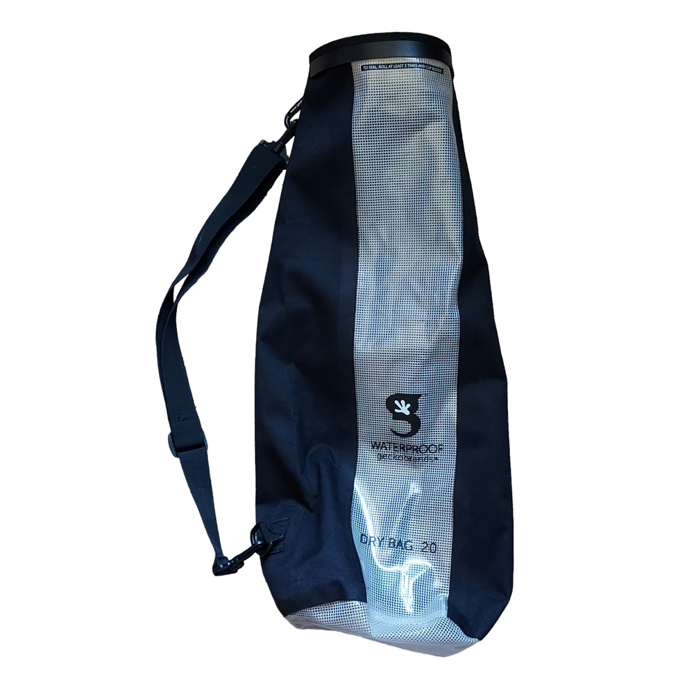 Geckobrands Durable View 20L Dry Bag PVC Polyester Material Shoulder Strap Black